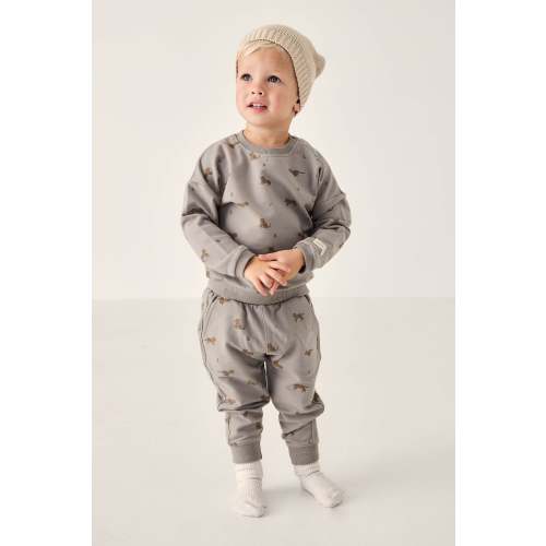 Organic Cotton Jalen Track Pant - Lenny Leopard Sage