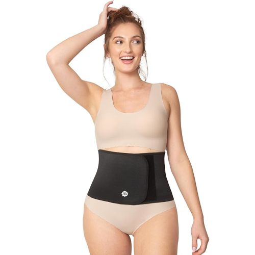 Belly Bandit Basics Postpartum Belly Wrap – Adjustable Compression Support Belt for Core & Back Recovery – Ideal for Post-Pregnancy Tummy Control & Waist Support | Black, Small