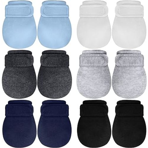 Newcotte Adjustable Baby Mittens No Scratch Newborn Cotton Breathable Gloves Warm Baby Mitts for Boys