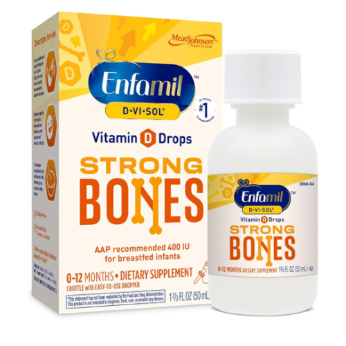 Enfamil Baby Vitamin D-Vi-Sol Liquid Vitamin D Drops, Supports Strong Teeth & Bone Development, 50mL Bottle