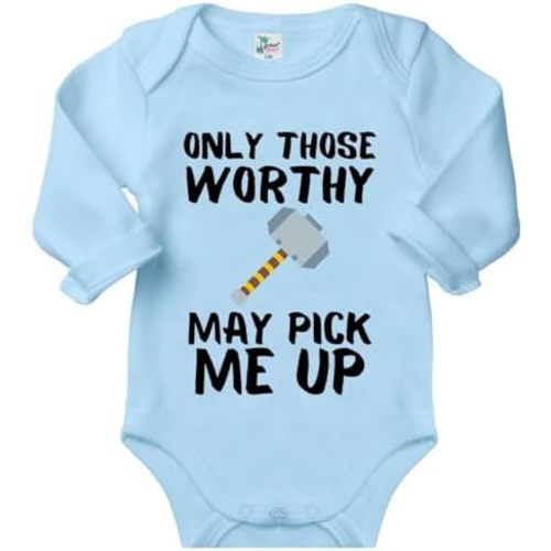 Only Worthy May Pick Me Up-Thor newborn Baby Bodysuit infant Outfit Onesie & Blb