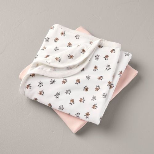 Floral & Dusty Pink Baby Swaddle Blankets 2pk - Hearth & Hand™ With Magnolia