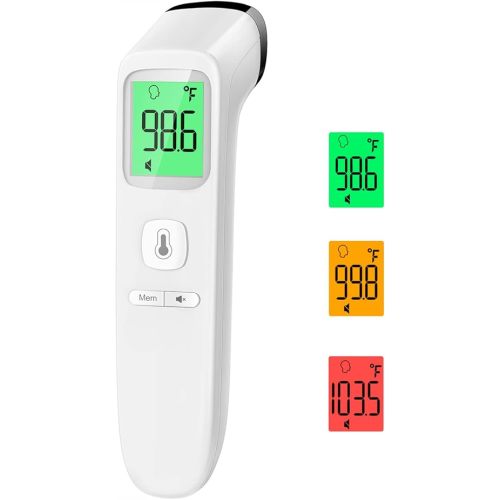 No-Touch Thermometer for Adults and Kids, Accurate Digital Baby Thermometer, FSA HSA Eligible, Fever Alarm & Silent Mode, 2 in 1 Forehead & Object Mode