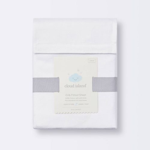 Fitted Crib Sheet Solid - Cloud Island™ White