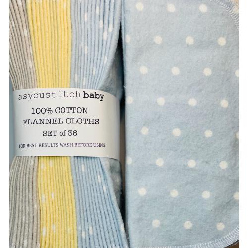 Handmade. Cloth Baby Wipes . 8x8 cotton flannel. Eco friendly reusable washable cloth wipes and/or napkins.  Polka Dots