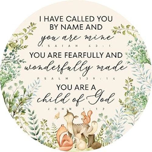 Christian Nursery Wall Decor, Nursery Scripture Wall Decor for Newborn Baby Boy Girl Kids Bedroom Toddler Room Bible Verse Religious Hanging Sign Decorations Baptism Gift, You Are a Child of God