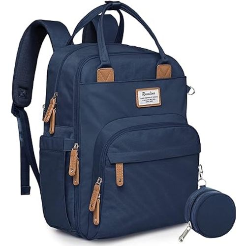 RUVALINO Diaper Bag Backpack, Multifunction Travel Pack Maternity Baby Changing Bags, Large Capacity, Waterproof, Peacock Blue