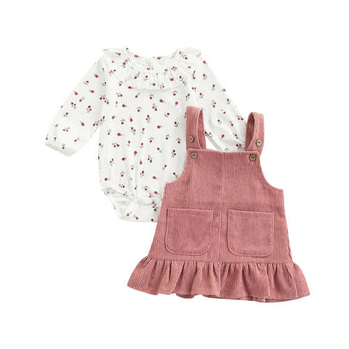 Floral Blouse Frill Suspender Dress Set – August + Willow