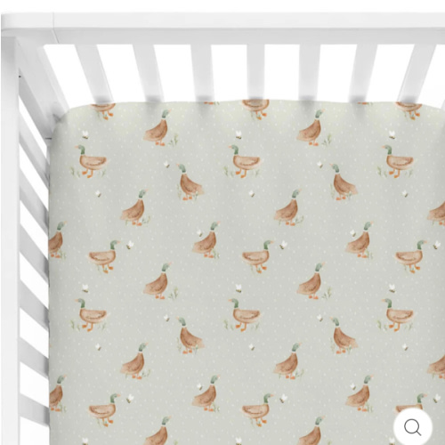 Lucky Ducky Crib Sheet