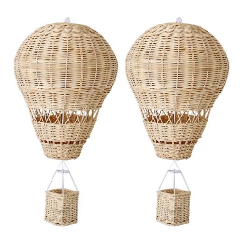 2X Hand-Woven Rattan Hot Balloon Children's Room Nursery Decoration Photo Props