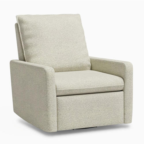 Paxton Power Recliner Performance Heathered Basketweave Alabaster White