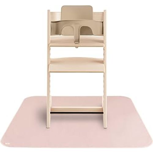 mushie Baby Splat Mat 42.5x42.5 Inch (Blush)| Water Resistant for Under High Chair and Infant Play