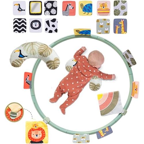 Taf Toys Tummy Time Support for Newborns & Babies, Developmental Activity Center with Detachable Pillow & Toys Encourage Baby’s Senses Development, Fine & Gross Motor Skills & Eye-Hand Coordination