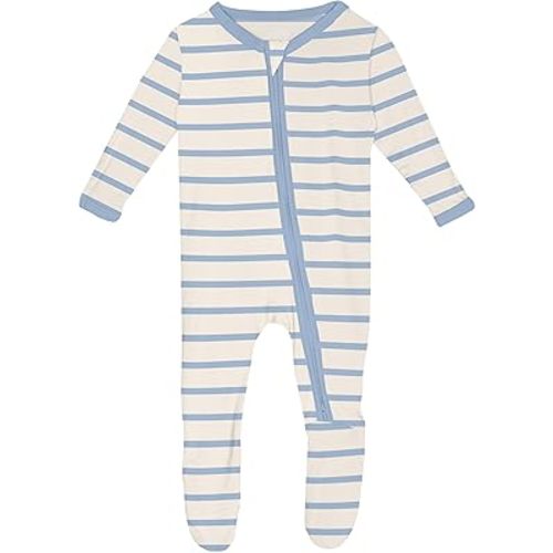KicKee Baby Footie with 2 Way Zipper, Vicose from Bamboo Boy or Girl Baby Clothes From Our Family Fun Collection