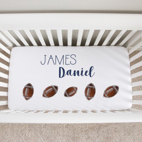 Crib Sheet, Gift For Football Fan,Personalized Crib Sheet, Football Theme- Sports Nursery - Fitted Crib Sheet - FOOTBALL SHEET