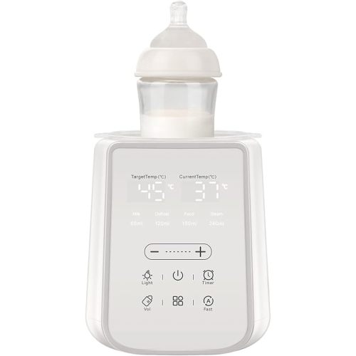 Baby Bottle Warmer for Breast Milk with Timer & Night Light, 11-in-1 Milk Warmer for Baby Bottles, 48H Keep Warm, BPA-Free Fast Heating with Adjustable Temperature (86-194℉) for Glass/PPSU Bottles