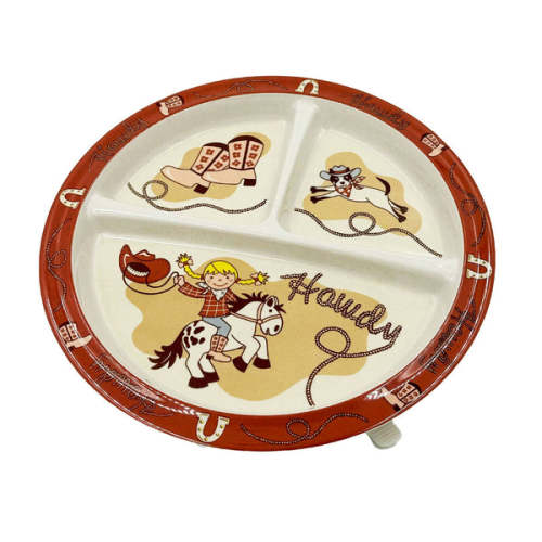 Divided Suction Plate Howdy Cowgirl – Broken horn