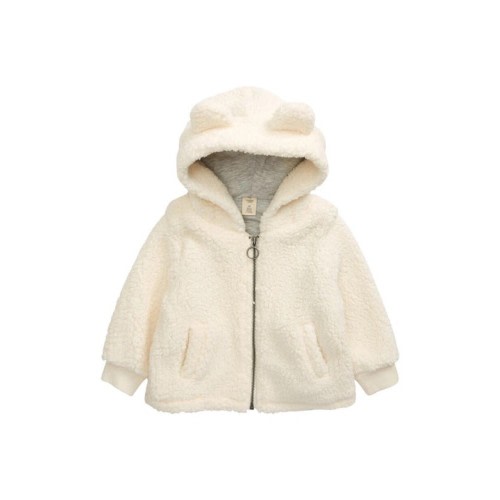 TUCKER + TATE Babies&#039; Cozy Hooded Faux Fur Jacket In Ivory Pristine Size 6M