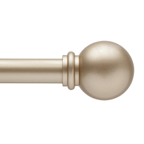 Wayfair Basics® Wayfair Basics Ball End Single Curtain Rod, 28-48" or 48-86" Adjustable Length, 5/8" Dia. Steel & Reviews | Wayfair