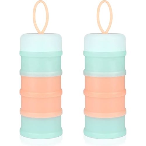 Accmor Baby Formula Dispenser On The Go, Stackable Formula Dispenser for Travel Formula Container to Go, Non-Spill Milk Powder Baby Kids Snack Storage Container, BPA Free, 2 Packs