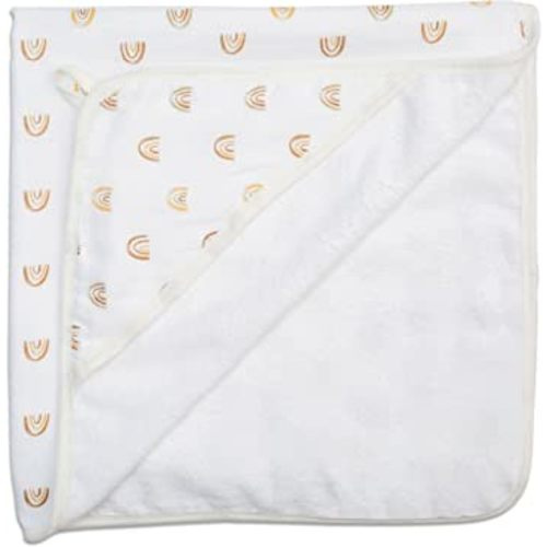 lulujo Hooded Towel Soft Absorbent Cotton Dual Layered Baby Bath Towel with Hood| 40in x 40in| Boho Rainbows