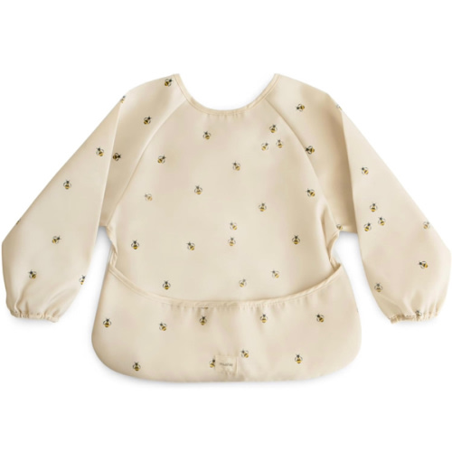 mushie Long Sleeve Baby Bib | Water Resistant Adjustable Fit for Ages 6-24 Months