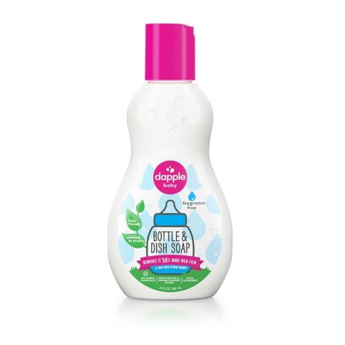 Dapple Baby Bottle Soap, Hypoallergenic Dish Soap for Baby Bottles, Powered by Plants, Travel Size, Fragrance Free, 3 Fl Oz (Pack of 1)