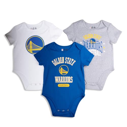 Ultra Game Youth NBA Official Baby Super Soft Cotton 3 Pack Creeper Bodysuit