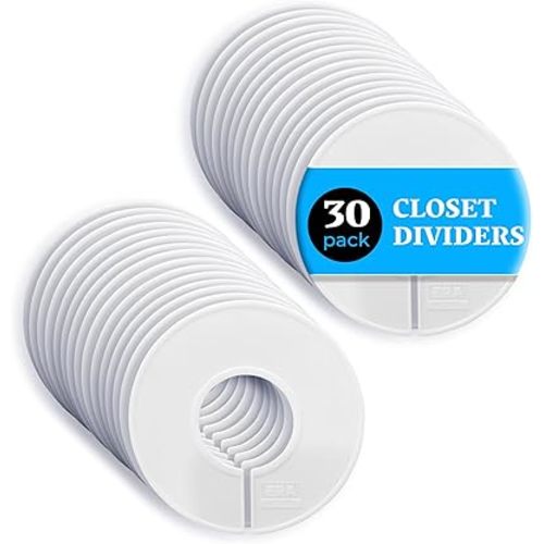 Set of 30 Blank White Closet Dividers for Hanging Clothes – Clothing Rack Dividers for Organization