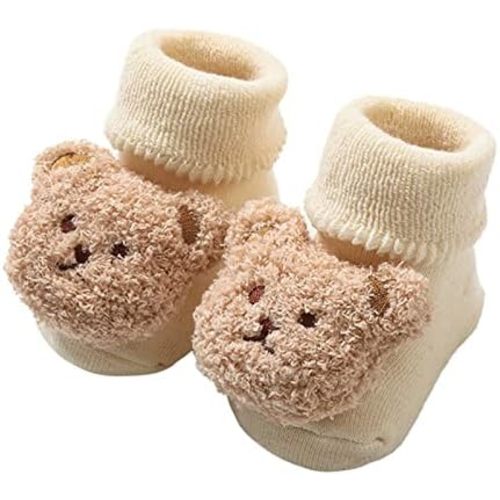 Baby Booties Newborn Infant Sock Shoes Hand Knitting Crochet Boy and Girl Cozy Shoes Cute Bear Winter Shoes