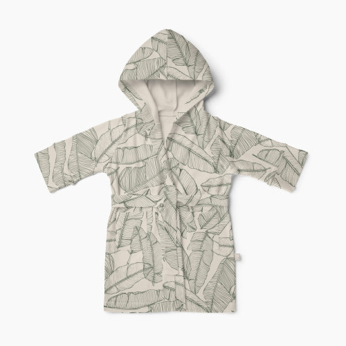 Goumi Kids x Babylist Bamboo Organic Cotton Baby Robe - Banana Leaf, 6-9 Months