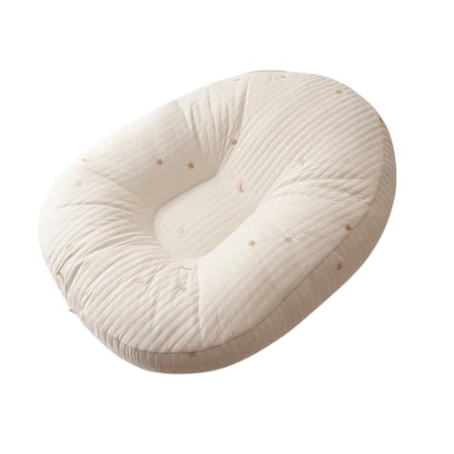 Juaugusep Baby Lounger Soft Comfortable Infant Nest Bed Feeding Pillow Newborn Sleeper for Co Sleeping in Bed (Light Grey, 45x30x14cm)