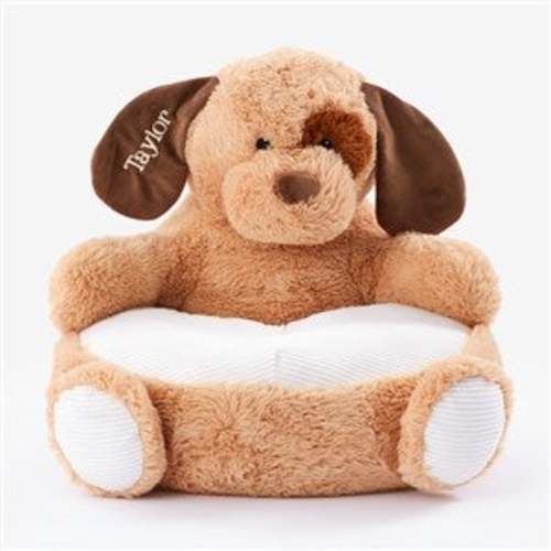Embroidered Kids Plush Puppy Chair