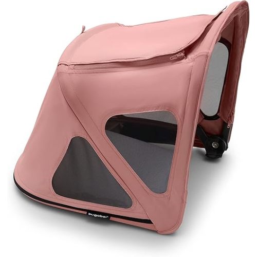 Bugaboo Breezy Sun Canopy, Extendable for Extra Coverage and Optimal Sun Protection, Water Repellent, Compatible with Fox/Cameleon 3/Lynx Strollers (Morning Pink)