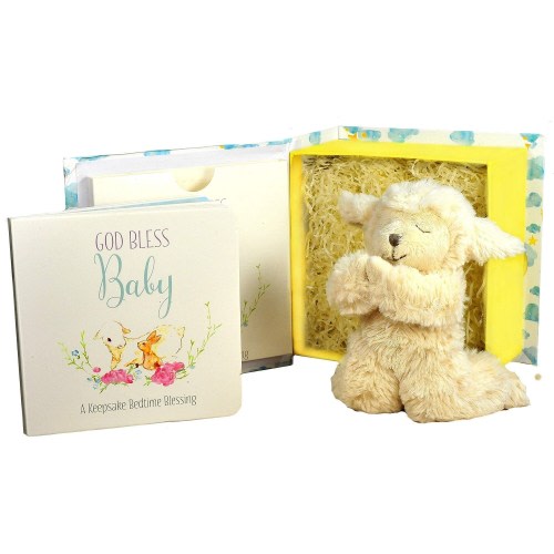 Everybunny Prays, Baby and Toddler Gift Set - Blue, Praying Musical Bunny and Prayer Book in Box for Boys