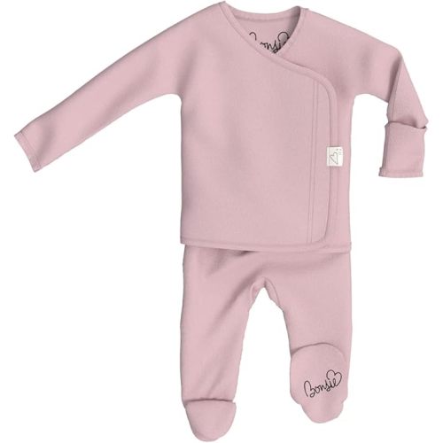 Bonsie Skin to Skin Babywear Footed Bodysuit - Pink Baby One Piece - Peony