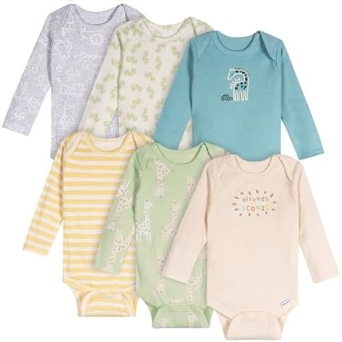 Onesies Brand unisex-baby 6-pack Long Sleeve Bodysuits
