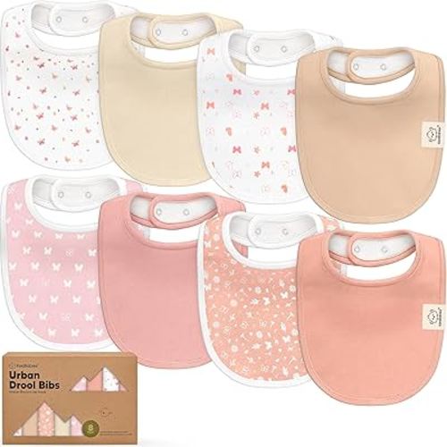 8-Pack Organic Baby Bibs for Boys, Girls - Soft Cotton Drooling and Teething Bibs for Baby Girl & Boy, Extra Absorbent, Easy to Clean & Put On for Toddler, Newborn, Infant 0-24 Months (Butterflies)
