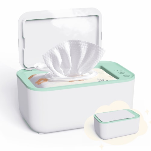 Kisdream Baby Wipe Warmer & Wet Wipes Dispenser - Portable Large Capacity, Evenly Heated for Newborns Nursery - Green