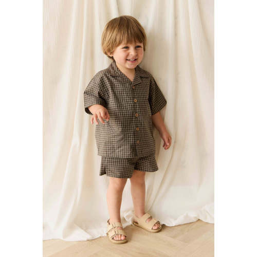 Organic Cotton Silas Short - Coffee Grid – Jamie Kay USA