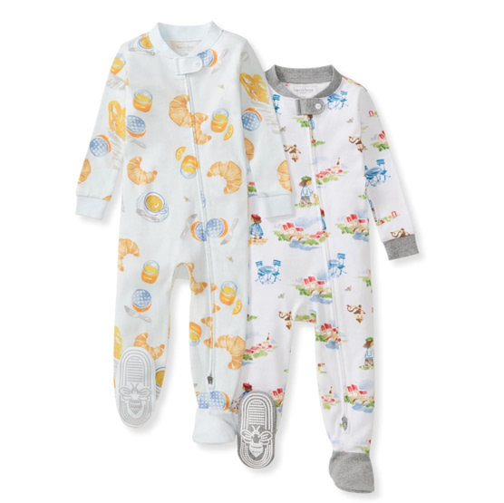 Burt's Bees Baby Boys Organic Cotton, Snug Fit Footed Sleeper Pajamas