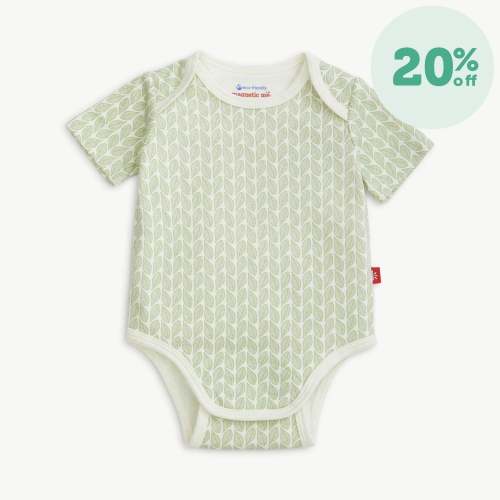 green cable leaf organic cotton magnetic bodysuit – Magnetic Me