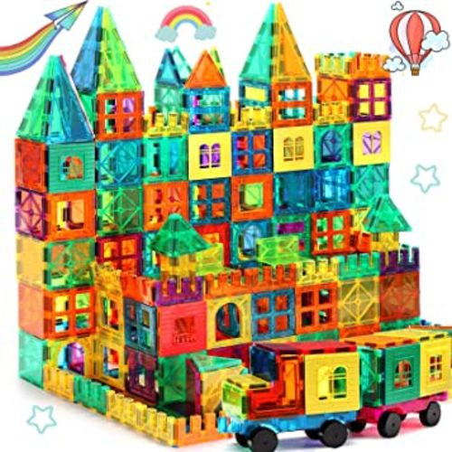 Magnetic Tiles, 100PCS Building Blocks, Magnets Building Set, STEM Construction Stacking Toy Gift for Kids 3+ Boys and Girls Daycare Centers Kindergarden