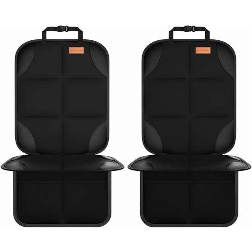 Car Seat Protector, Seat Protector Protect Child Seats with Thickest Padding and Non-Slip Backing Mesh Pockets