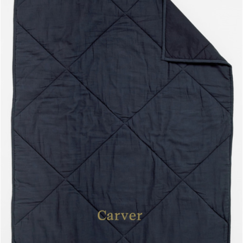 Personalized Supersoft Midnight Navy Blue Organic Cotton Gauze Baby Crib Quilt