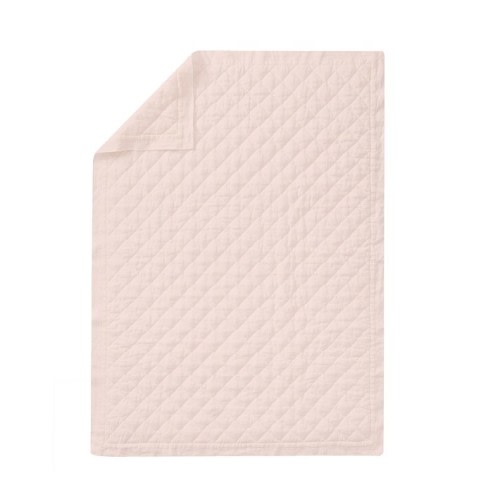 European Linen Baby Quilt - Blush Pink