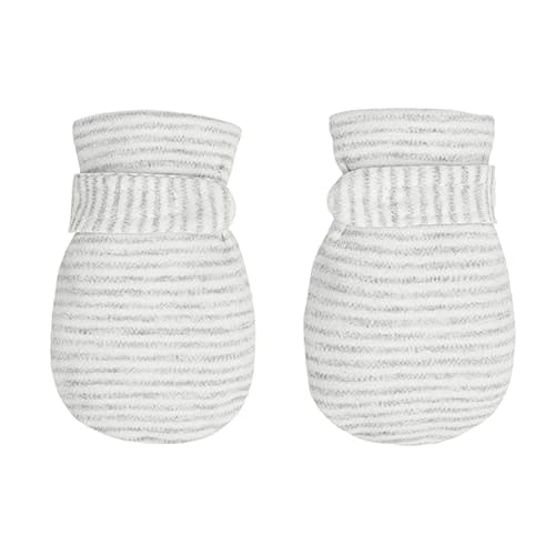 Newborn Baby No Scratch Mittens Stay On, 100% Cotton Breathable, Adjustable Infant Gloves for Baby Boys Girls Mittens