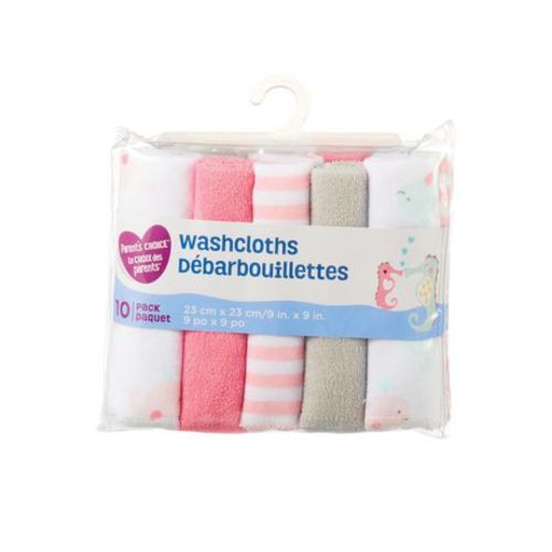 Parent's Choice 10-Pack Washcloth Set, Girls, Pack of 10
