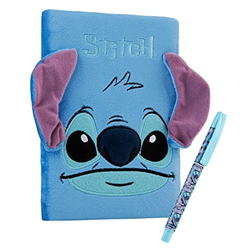 Disney Stitch Stationery Set, A5 Notebook & Pen or Secret Lockable Diary with Pen Cute School Supplies Stitch Gifts for Girls (Blue)