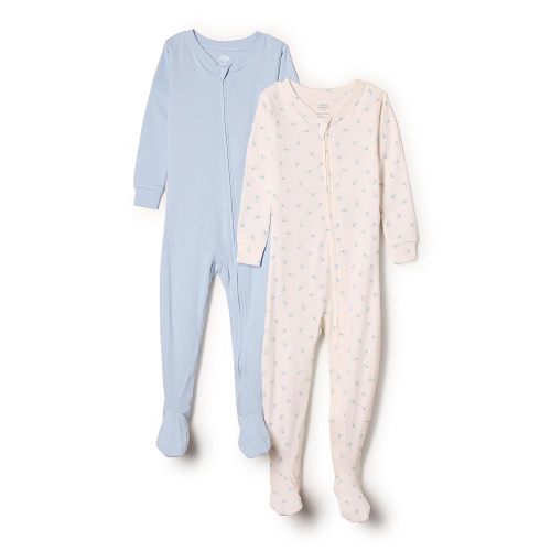 Amazon Essentials x Sofia Grainge Unisex Toddlers and Babies' Snug-Fit Cotton Footed Pajamas, Pack of 2